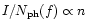 $I/N_{{\rm ph}} (f) \propto n$