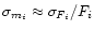 $\sigma_{m_i} \approx \sigma_{F_i} / F_i$