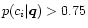 $p(c_i\vert\vec q) > 0.75$