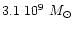 $3.1~10^9~M_\odot$