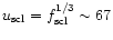 $u_{\rm scl} = f_{\rm scl}^{1/3} \sim 67$