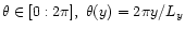 $\theta \in [0:2\pi],~ \theta(y)
= 2\pi y/L_y$