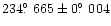 $234\hbox{$.\!\!^\circ$ }665 \pm 0\hbox{$.\!\!^\circ$ }004$