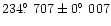 $234\hbox{$.\!\!^\circ$ }707 \pm 0\hbox{$.\!\!^\circ$ }007$