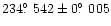 $234\hbox{$.\!\!^\circ$ }542 \pm 0\hbox{$.\!\!^\circ$ }005$