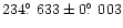 $234\hbox{$.\!\!^\circ$ }633 \pm 0\hbox{$.\!\!^\circ$ }003$