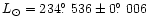 $L_{\odot} = 234\hbox{$.\!\!^\circ$ }536 \pm 0\hbox{$.\!\!^\circ$ }006$