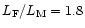 $L_{\rm F}/L_{\rm M}=1.8$