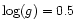 $\log(g)=0.5$