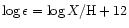 $\log\epsilon = \log X/{\rm H} + 12$