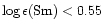 $\log \epsilon({\rm Sm})< 0.55$