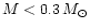 $M <
0.3\,M_\odot$
