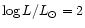 $\log
L/L_{\odot} = 2$