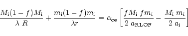 \begin{displaymath}\frac{M_{\rm i} (1-f) M_{\rm i}}{\lambda \; R} +
\frac{m_{\r...
...RLOF}} -
\frac{M_{\rm i}\; m_{\rm i}}{2 \;a_{\rm i}} \right]
\end{displaymath}