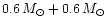 $0.6\,M_\odot + 0.6\,M_\odot$