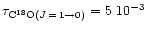 $\tau_{\ifmmode{{\rm C}^{18}{\rm O}(J\,=\,1\to0)}\else{${\rm C}^{18}{\rm O}(J\,=\,1\to0)$ }\fi} = 5~10^{-3}$