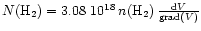 $ N(\ifmmode{{\rm H}_2}\else{H$_2$ }\fi)=
3.08~10^{18}\,n(\ifmmode{{\rm H}_2}\else{H$_2$ }\fi)\,\frac{{\rm d}V}{{\rm grad}(V)}$
