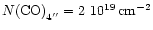 $N{\rm (CO)}_{4''}=2~10^{19}\,
{\rm cm^{-2}}$