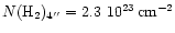$N(\ifmmode{{\rm H}_2}\else{H$_2$ }\fi)_{4''}=2.3~10^{23}\,{\rm cm^{-2}}$