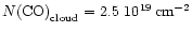 $N{\rm (CO)}_{\rm cloud}=
2.5~10^{19}\,{\rm cm^{-2}}$