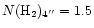 $N(\ifmmode{{\rm H}_2}\else{H$_2$ }\fi)_{4''}=1.5$