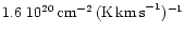 $1.6~10^{20}\,{\rm cm^{-2}\,(K \ifmmode{{\rm\thinspace km\thinspace s}^{-1}}\else{\thinspace km\thinspace s$^{-1}$ }\fi)^{-1}}$