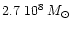 $2.7~10^8\,\ifmmode{ M_{\odot}}\else{$M_{\odot}$ }\fi$