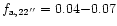 $f_{{\rm a},22''}=0.04{-}0.07$