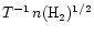 $T^{-1}\,n(\ifmmode{{\rm H}_2}\else{H$_2$ }\fi)^{1/2}$