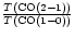 $\frac{T{\rm (CO}(2-1))}{T{\rm (CO}(1-0))}$