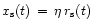 $x_{\rm s}(t)\,=\,\eta\,r_{\rm s}(t)$