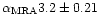 ${\alpha_{\rm MRA}} 3.2 \pm 0.21$
