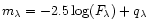 $m_{\lambda}=-2.5\log(F_{\lambda})+q_{\lambda}$
