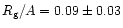 $R_{\rm g}/A = 0.09 \pm 0.03$
