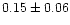 $0.15\pm 0.06$