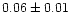$0.06\pm0.01$