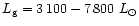 $L_{\rm g} = 3\,100 - 7\,800~L_{\odot}$