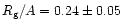 $R_{\rm g}/A = 0.24 \pm 0.05$
