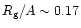 $R_{\rm g}/A \sim 0.17$