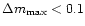 $\Delta m_{\rm max} < 0.1$