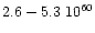 $2.6 - 5.3\; 10^{60}$