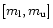 $[m_{\rm l}, m_{\rm u}]$