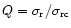 $Q = \sigma_{\rm r}/\sigma_{\rm rc}$