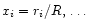 $x_i=r_i/R,\,\ldots $