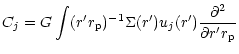 $\displaystyle C_j = G\int (r' r_{\rm p} )^{-1} \Sigma (r') u_j (r')
{\partial^2 \over \partial r' r_{\rm p} }$