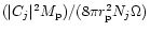 $ (\vert C_j\vert^2 M_{\rm p} )/( 8\pi r_{\rm p}^2 N_j \Omega)$