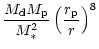 $\displaystyle {M_{\rm d} M_{\rm p}\over M_{*}^2}\left({r_{\rm p}\over r}\right)^8$