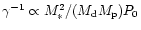 $\gamma^{-1} \propto M_*^2/(M_{\rm d}M_{\rm p})P_{0}$