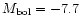 $M_{\rm bol}=-7.7$
