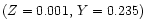 $(Z = 0.001, \,Y = 0.235)$